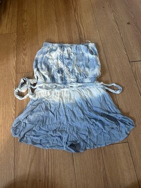 Light Blue Ombre Strapless Romper